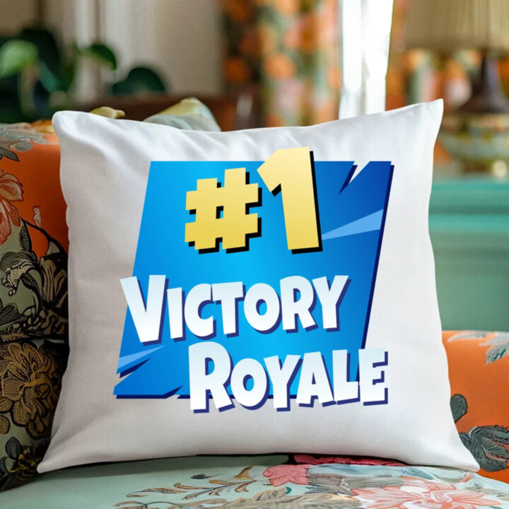 Number 1 Victory Royale - vankúš s potlačou pre fanúšikov hry Fortnite