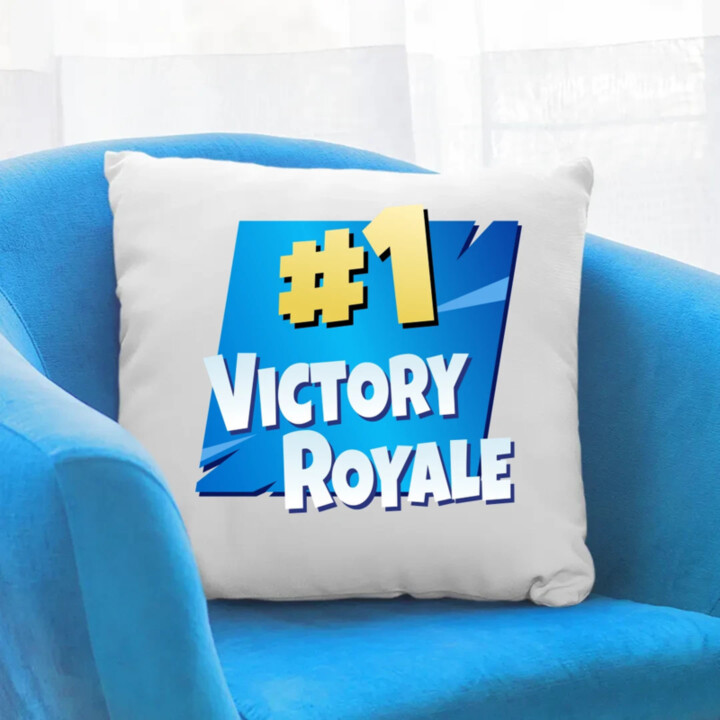 Number 1 Victory Royale - vankúš s potlačou pre fanúšikov hry Fortnite