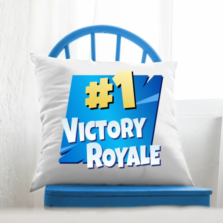Number 1 Victory Royale - vankúš s potlačou pre fanúšikov hry Fortnite