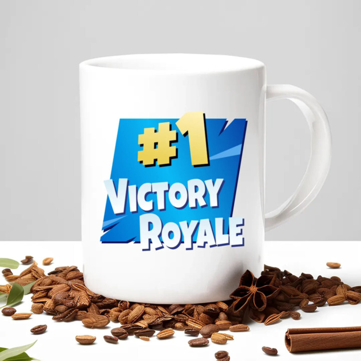 Number 1 Victory Royale - keramický hrnček s potlačou pre fanúšikov hry Fortnite