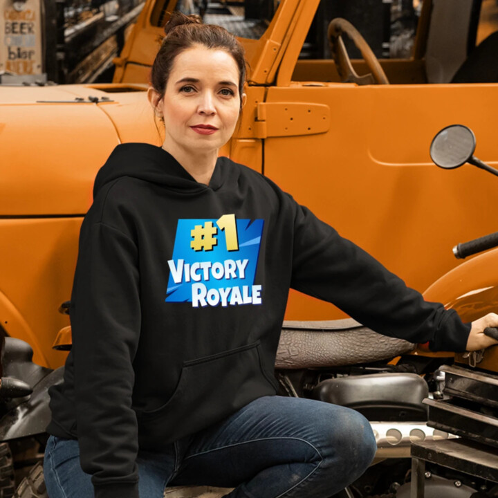 Number 1 Victory Royale  - dámska mikina s potlačou pre fanúšikov hry Fortnite