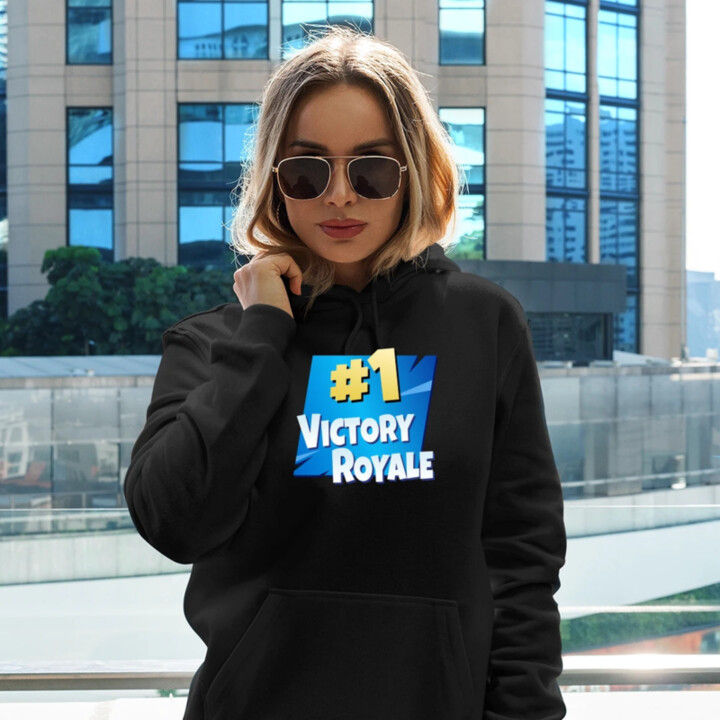 Number 1 Victory Royale  - dámska mikina s potlačou pre fanúšikov hry Fortnite