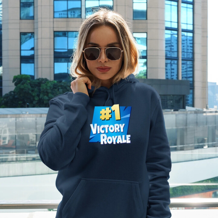 Number 1 Victory Royale  - dámska mikina s potlačou pre fanúšikov hry Fortnite