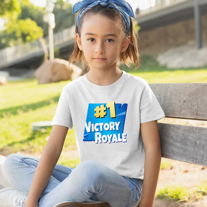 Number 1 Victory Royale - detské tričko s potlačou pre fanúšikov hry Fortnite