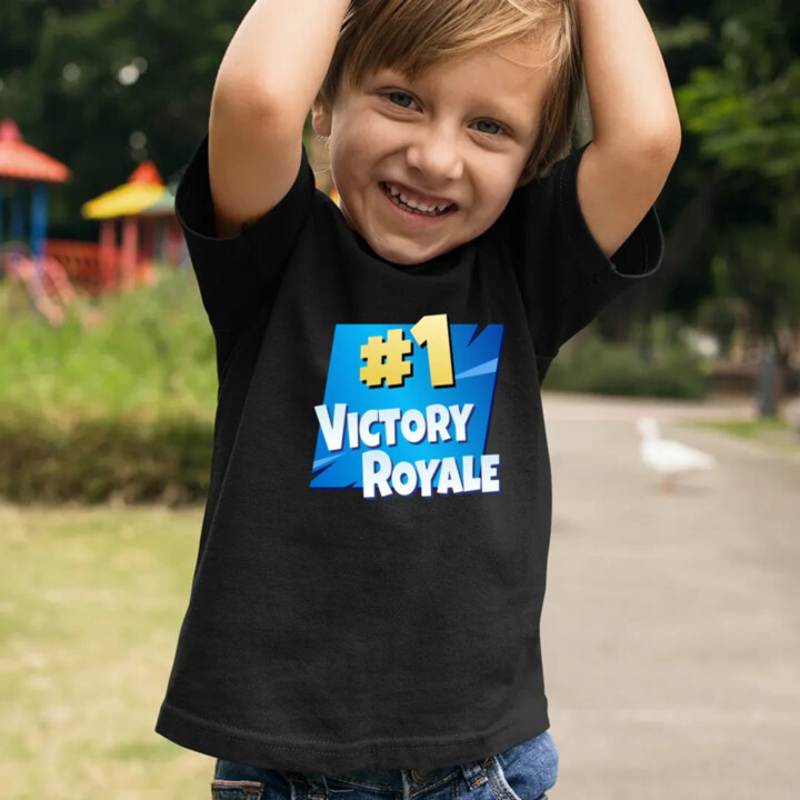 Number 1 Victory Royale - detské tričko s potlačou pre fanúšikov hry Fortnite