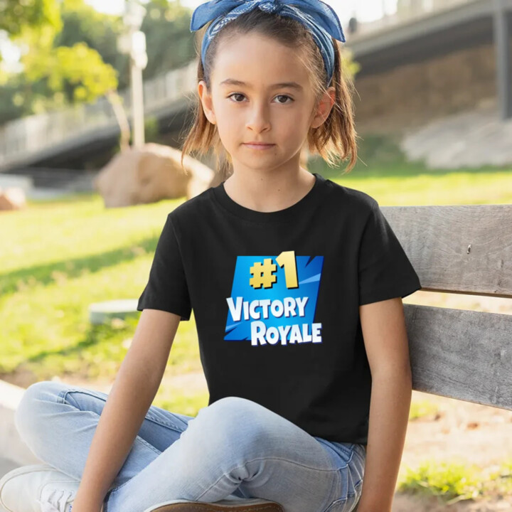 Number 1 Victory Royale - detské tričko s potlačou pre fanúšikov hry Fortnite