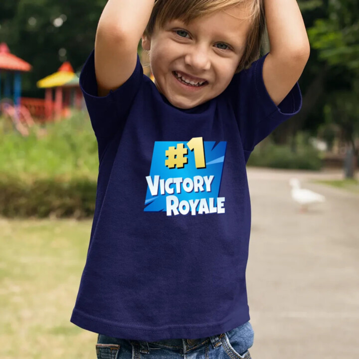 Number 1 Victory Royale - detské tričko s potlačou pre fanúšikov hry Fortnite
