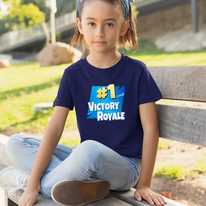 Number 1 Victory Royale - detské tričko s potlačou pre fanúšikov hry Fortnite