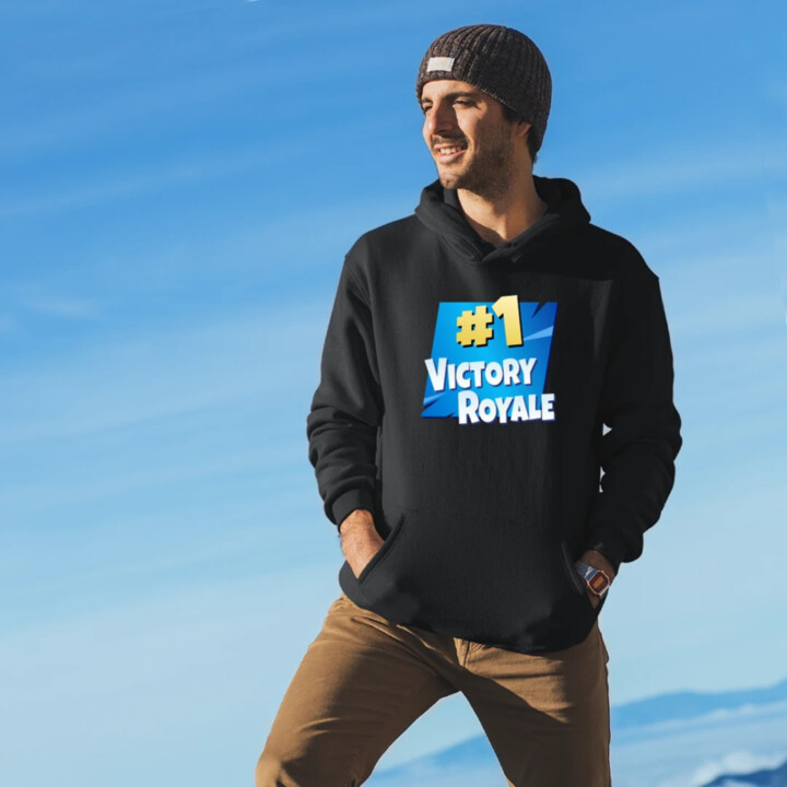 Number 1 Victory Royale  - pánska mikina s potlačou pre fanúšikov hry Fortnite