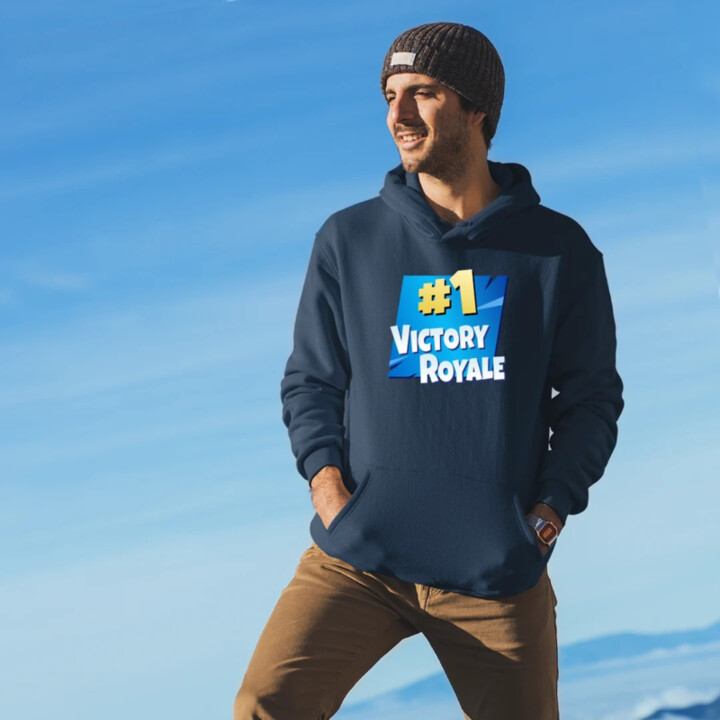 Number 1 Victory Royale  - pánska mikina s potlačou pre fanúšikov hry Fortnite
