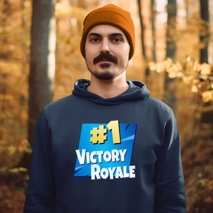 Number 1 Victory Royale  - pánska mikina s potlačou pre fanúšikov hry Fortnite