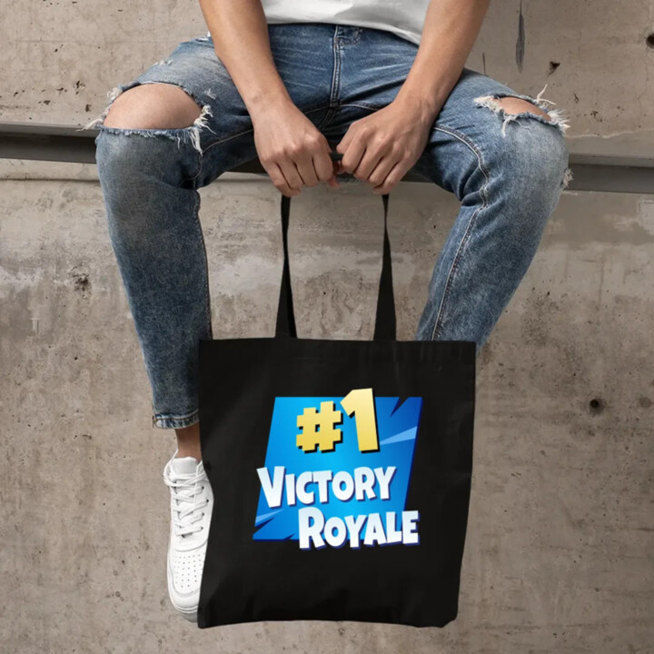 Number 1 Victory Royale - taška s potlačou pre fanúšikov hry Fortnite