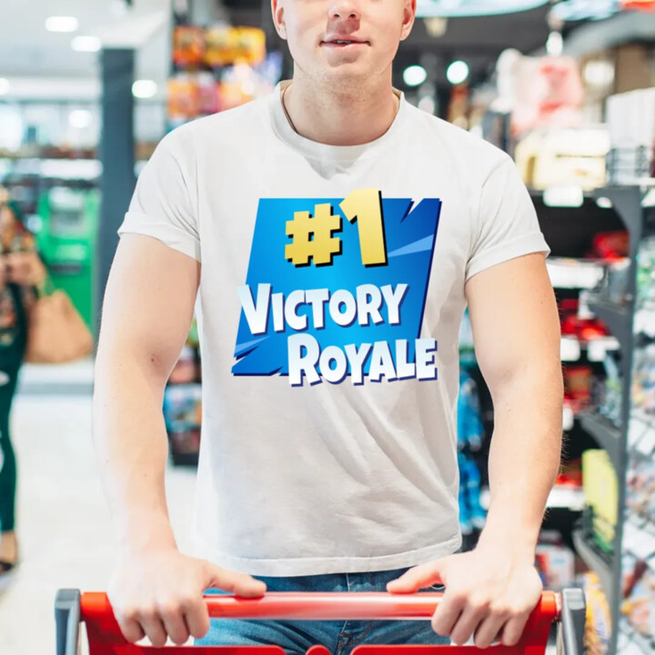 Number 1 Victory Royale - pánske tričko s potlačou pre fanúšikov hry Fortnite