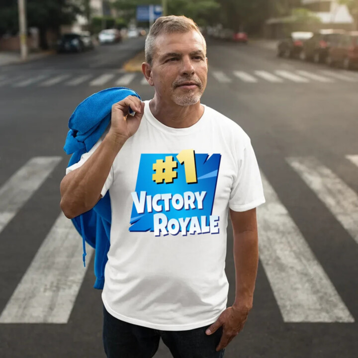 Number 1 Victory Royale - pánske tričko s potlačou pre fanúšikov hry Fortnite