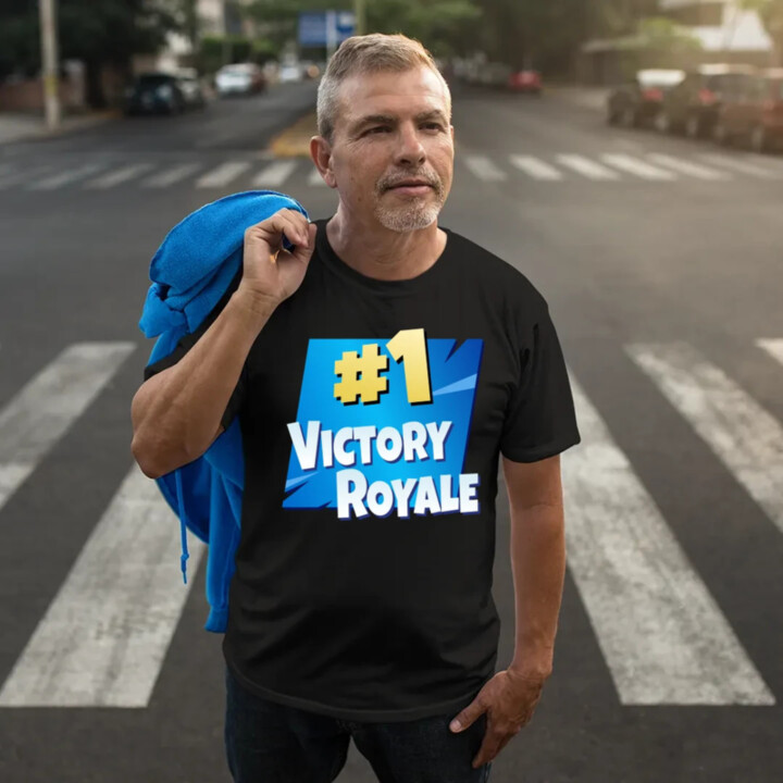 Number 1 Victory Royale - pánske tričko s potlačou pre fanúšikov hry Fortnite