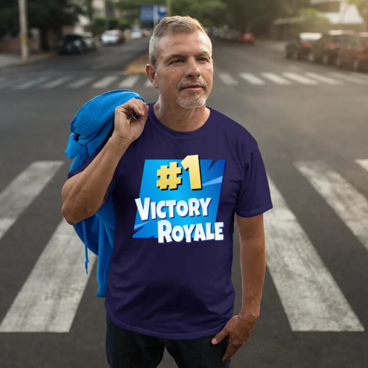 Number 1 Victory Royale - pánske tričko s potlačou pre fanúšikov hry Fortnite