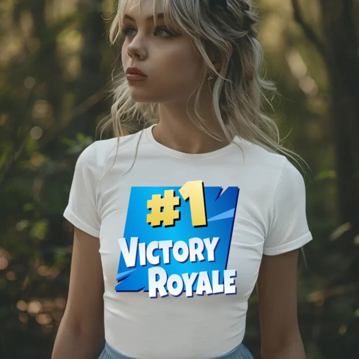 Number 1 Victory Royale - dámske tričko s potlačou pre fanúšikov hry Fortnite
