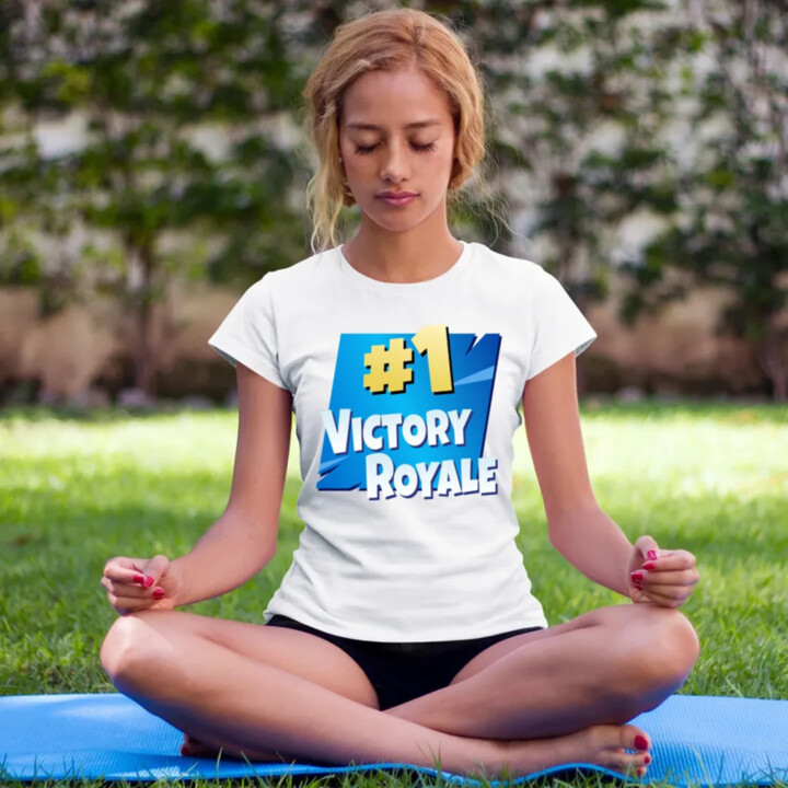 Number 1 Victory Royale - dámske tričko s potlačou pre fanúšikov hry Fortnite