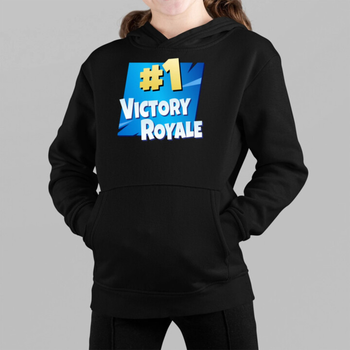 Number 1 Victory Royale - detská mikina s kapucňou pre fanúšikov hry Fortnite
