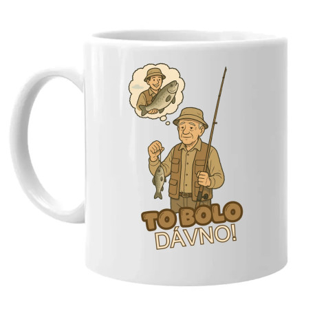 To bolo dávno - rybár - keramický hrnček s potlačou