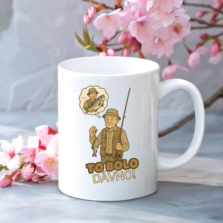 To bolo dávno - rybár - keramický hrnček s potlačou