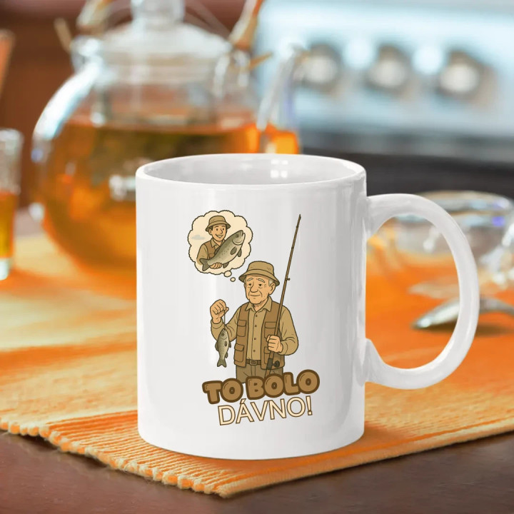To bolo dávno - rybár - keramický hrnček s potlačou