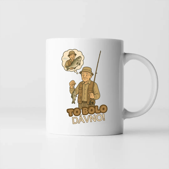 To bolo dávno - rybár - keramický hrnček s potlačou