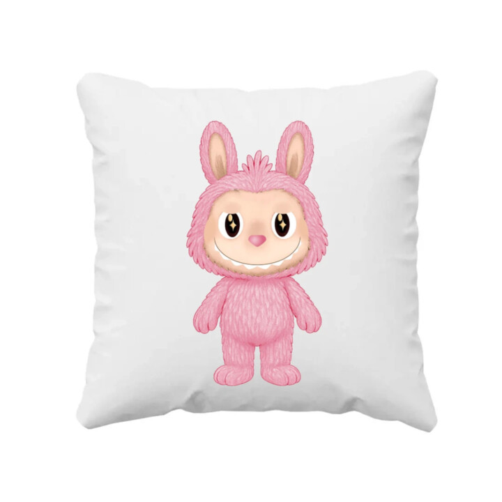 Plyšový Maskot Bubu Ružová - vankúš s potlačou pre fanúšikov Labubu