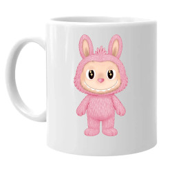 Plyšový Maskot Bubu Ružová - keramický hrnček s potlačou pre fanúšikov Labubu