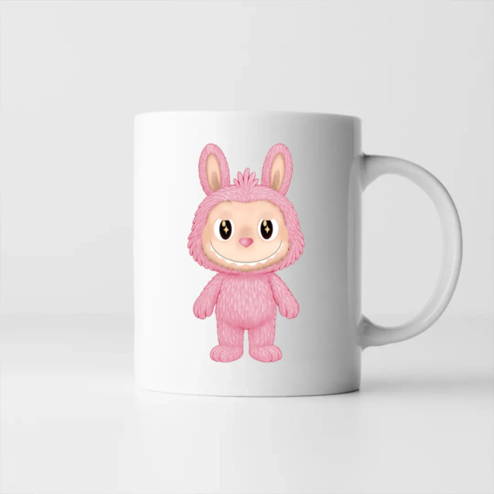 Plyšový Maskot Bubu Ružová - keramický hrnček s potlačou pre fanúšikov Labubu