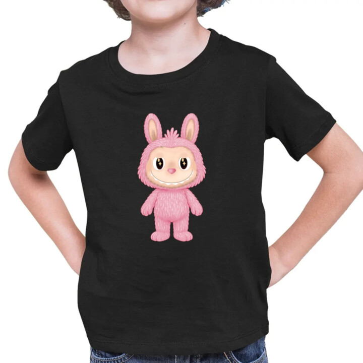 Plyšový Maskot Bubu Ružová - detské tričko s potlačou pre fanúšikov Labubu