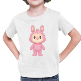 Plyšový Maskot Bubu Ružová - detské tričko s potlačou pre fanúšikov Labubu