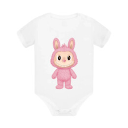 Plyšový Maskot Bubu Ružová  - body s potlačou pre fanúšikov Labubu