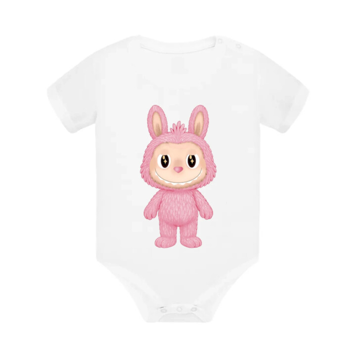 Plyšový Maskot Bubu Ružová  - body s potlačou pre fanúšikov Labubu