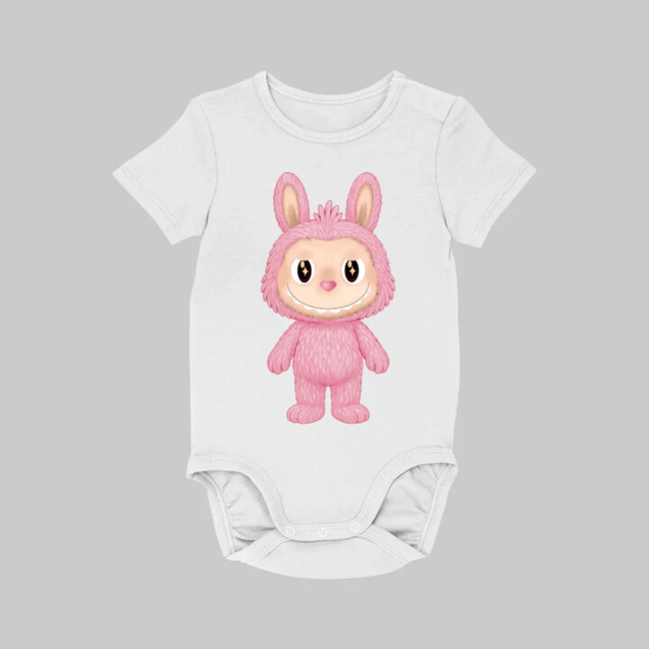 Plyšový Maskot Bubu Ružová  - body s potlačou pre fanúšikov Labubu