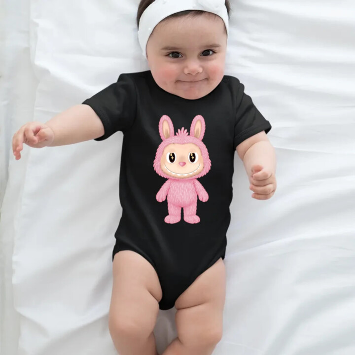 Plyšový Maskot Bubu Ružová  - body s potlačou pre fanúšikov Labubu