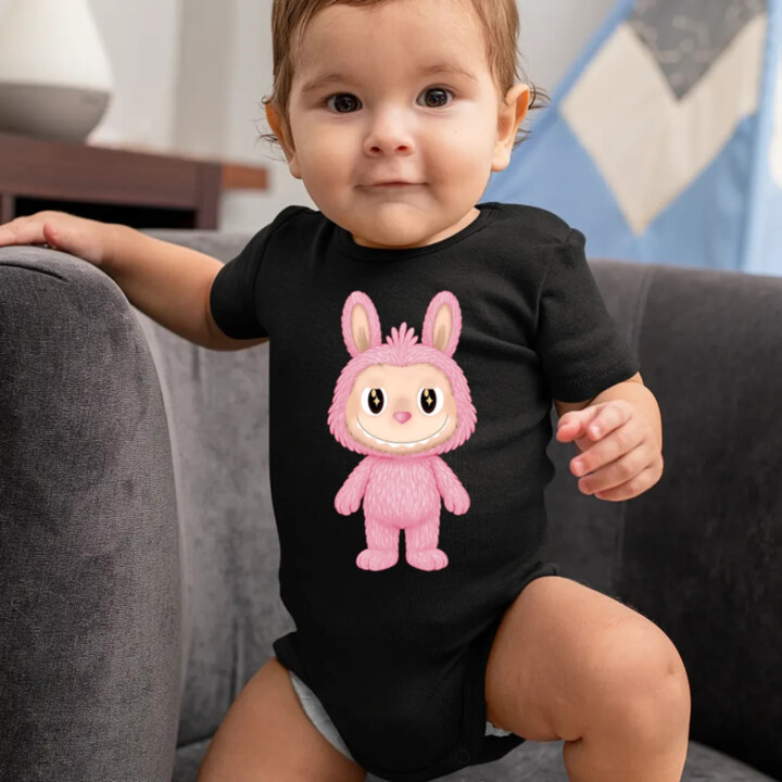 Plyšový Maskot Bubu Ružová  - body s potlačou pre fanúšikov Labubu