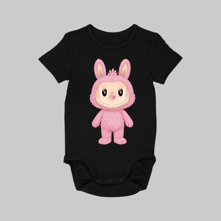 Plyšový Maskot Bubu Ružová  - body s potlačou pre fanúšikov Labubu