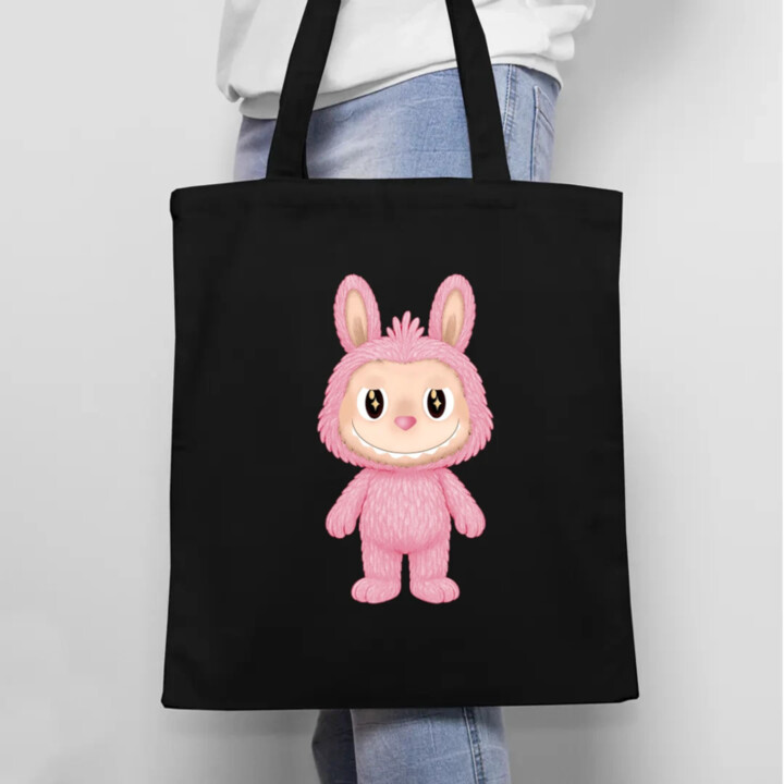Plyšový Maskot Bubu Ružová - taška s potlačou pre fanúšikov Labubu