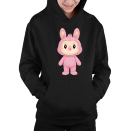 Plyšový Maskot Bubu Ružová - detská mikina s kapucňou pre fanúšikov Labubu