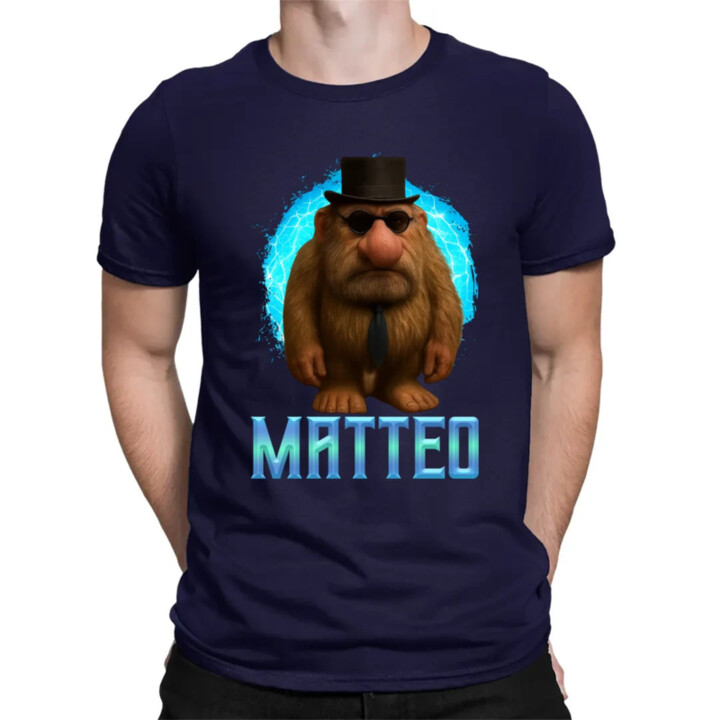 Matteo - Italian Brainrot - trpaslík s okuliarmi - pánske tričko s potlačou MATTEOOOOOOOOOO