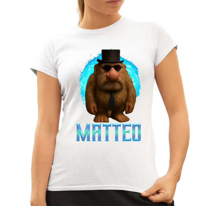 Matteo - Italian Brainrot - trpaslík s okuliarmi - dámske tričko s potlačou MATTEOOOOOOOOOO