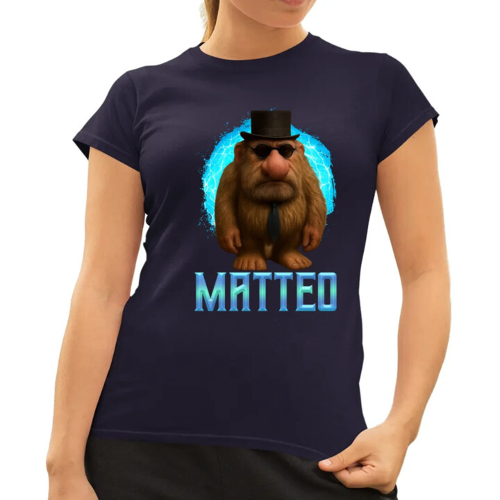 Matteo - Italian Brainrot - trpaslík s okuliarmi - dámske tričko s potlačou MATTEOOOOOOOOOO