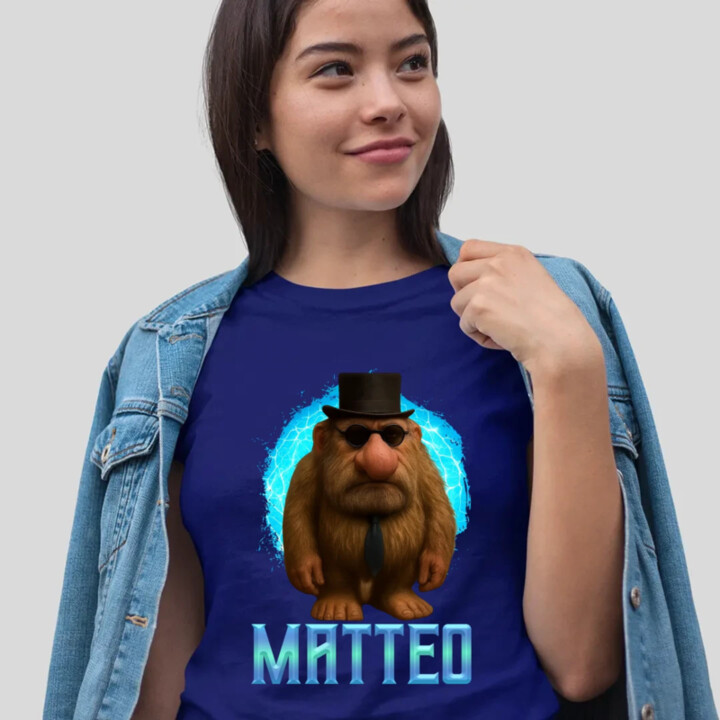 Matteo - Italian Brainrot - trpaslík s okuliarmi - dámske tričko s potlačou MATTEOOOOOOOOOO