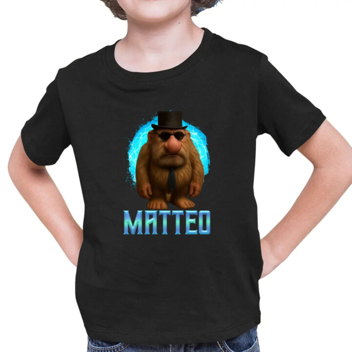 Matteo - Italian Brainrot - trpaslík s okuliarmi - detské tričko s potlačou MATTEOOOOOOOOOO