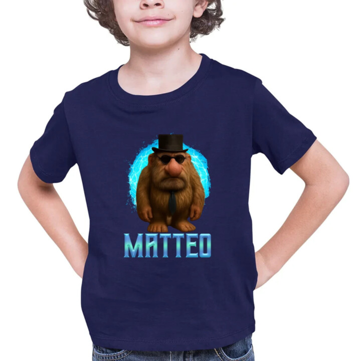 Matteo - Italian Brainrot - trpaslík s okuliarmi - detské tričko s potlačou MATTEOOOOOOOOOO