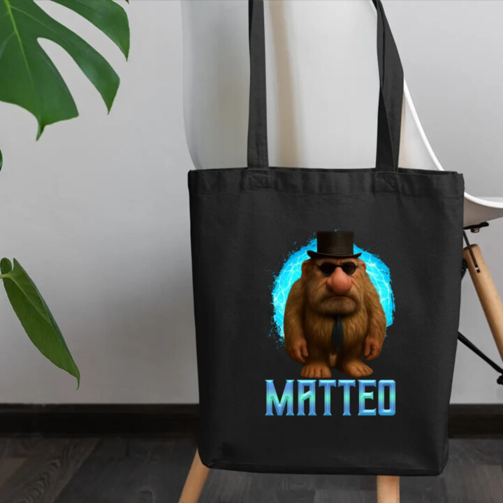 Matteo - Italian Brainrot - trpaslík s okuliarmi - taška s potlačou MATTEOOOOOOOOOO