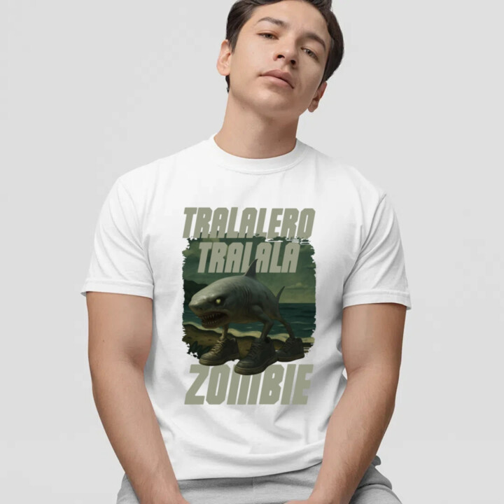 Tralalero tralala - zombie - Italian Brainrot  - pánske tričko s potlačou