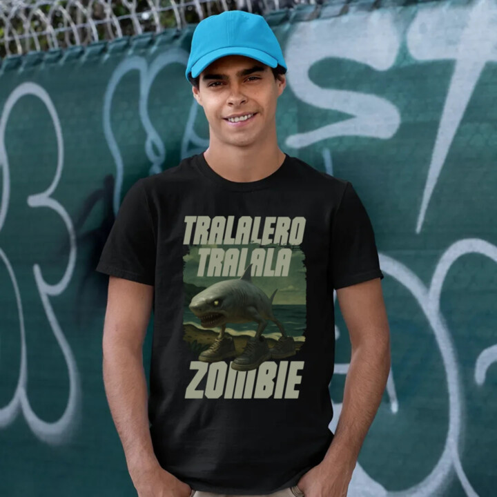 Tralalero tralala - zombie - Italian Brainrot  - pánske tričko s potlačou