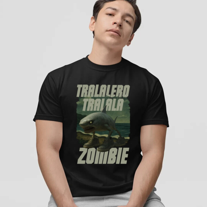 Tralalero tralala - zombie - Italian Brainrot  - pánske tričko s potlačou